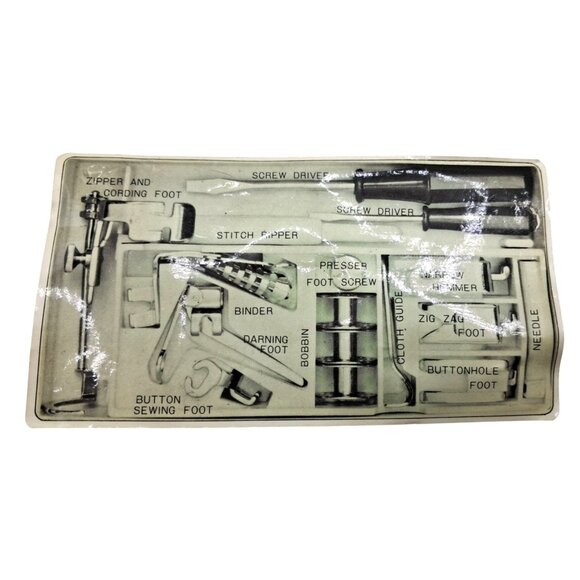 Vintage Wards Signature Sewing Machine Accessory Kit Cams Feet Tools - Picture 2 of 12